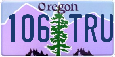 OR license plate 106TRU