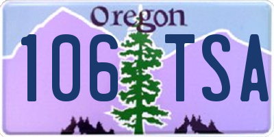 OR license plate 106TSA