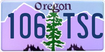 OR license plate 106TSC