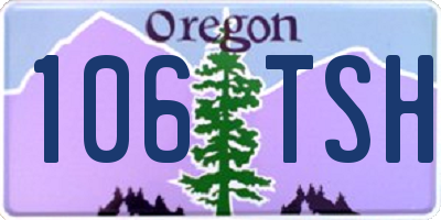 OR license plate 106TSH
