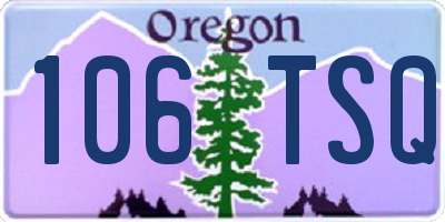 OR license plate 106TSQ