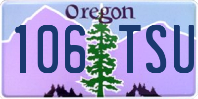 OR license plate 106TSU
