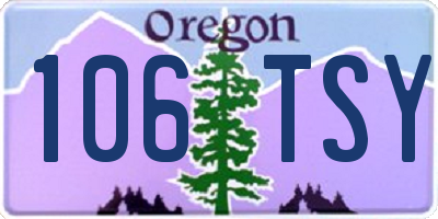 OR license plate 106TSY