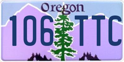 OR license plate 106TTC
