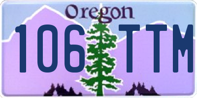 OR license plate 106TTM