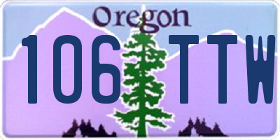 OR license plate 106TTW