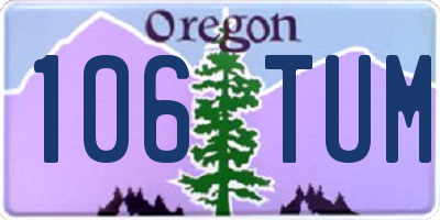 OR license plate 106TUM