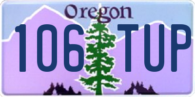 OR license plate 106TUP