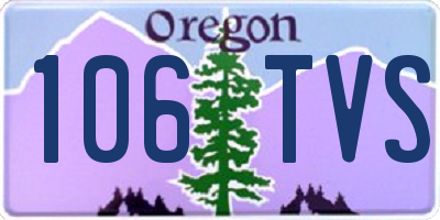 OR license plate 106TVS