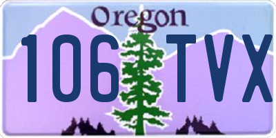 OR license plate 106TVX