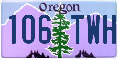 OR license plate 106TWH