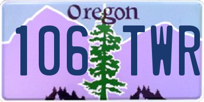 OR license plate 106TWR