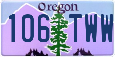 OR license plate 106TWW
