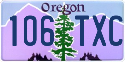 OR license plate 106TXC