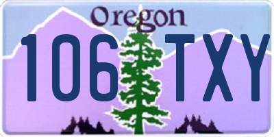 OR license plate 106TXY