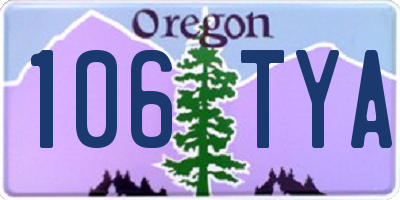OR license plate 106TYA