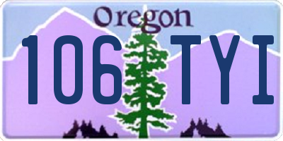 OR license plate 106TYI