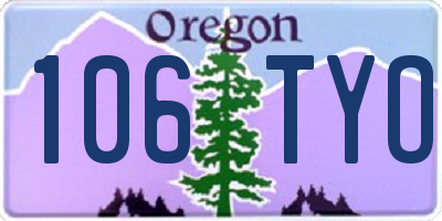 OR license plate 106TYO