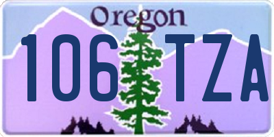 OR license plate 106TZA