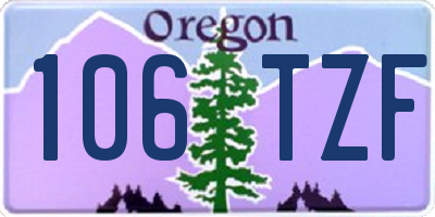 OR license plate 106TZF