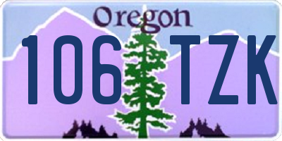 OR license plate 106TZK