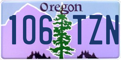 OR license plate 106TZN