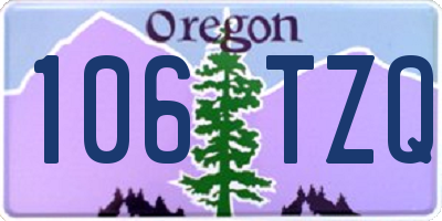 OR license plate 106TZQ