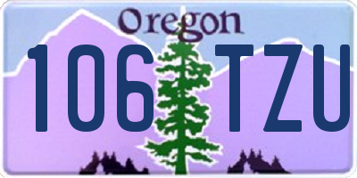 OR license plate 106TZU