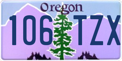 OR license plate 106TZX