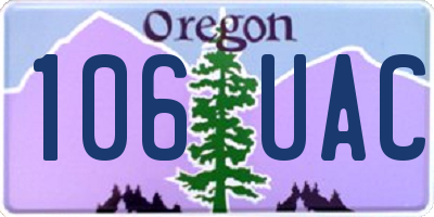 OR license plate 106UAC