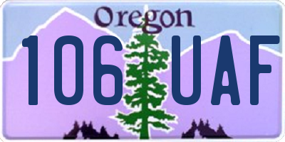 OR license plate 106UAF
