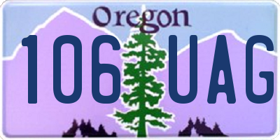 OR license plate 106UAG