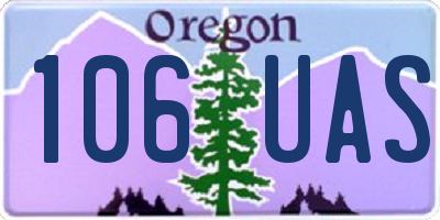 OR license plate 106UAS