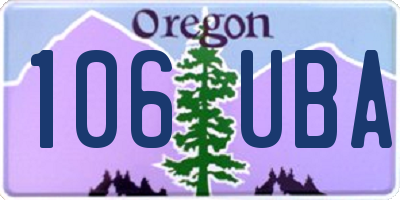 OR license plate 106UBA