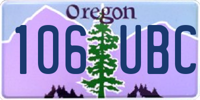 OR license plate 106UBC