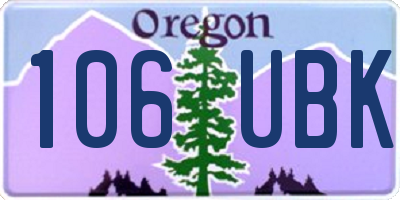 OR license plate 106UBK