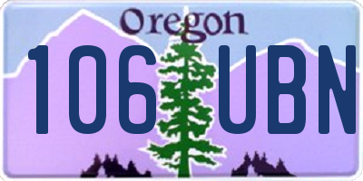 OR license plate 106UBN