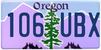 OR license plate 106UBX