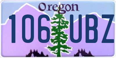 OR license plate 106UBZ