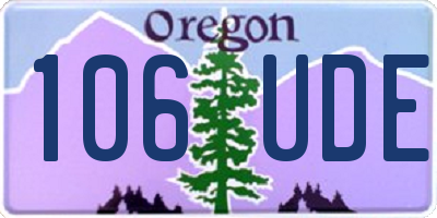 OR license plate 106UDE