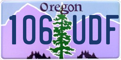 OR license plate 106UDF
