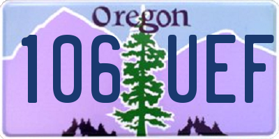 OR license plate 106UEF