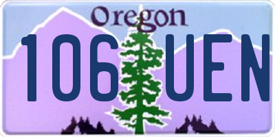 OR license plate 106UEN