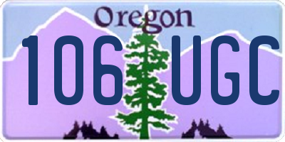 OR license plate 106UGC