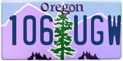 OR license plate 106UGW