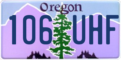 OR license plate 106UHF