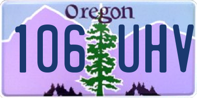 OR license plate 106UHV