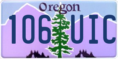 OR license plate 106UIC