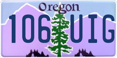 OR license plate 106UIG