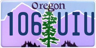 OR license plate 106UIU